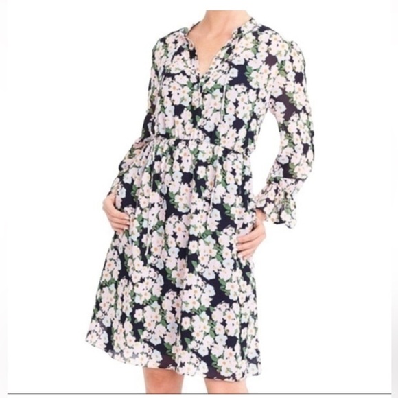 J.Crew Mercantile Drapey Tie Front Floral Dress Elastic Waist Size Small NEW - Picture 1 of 12